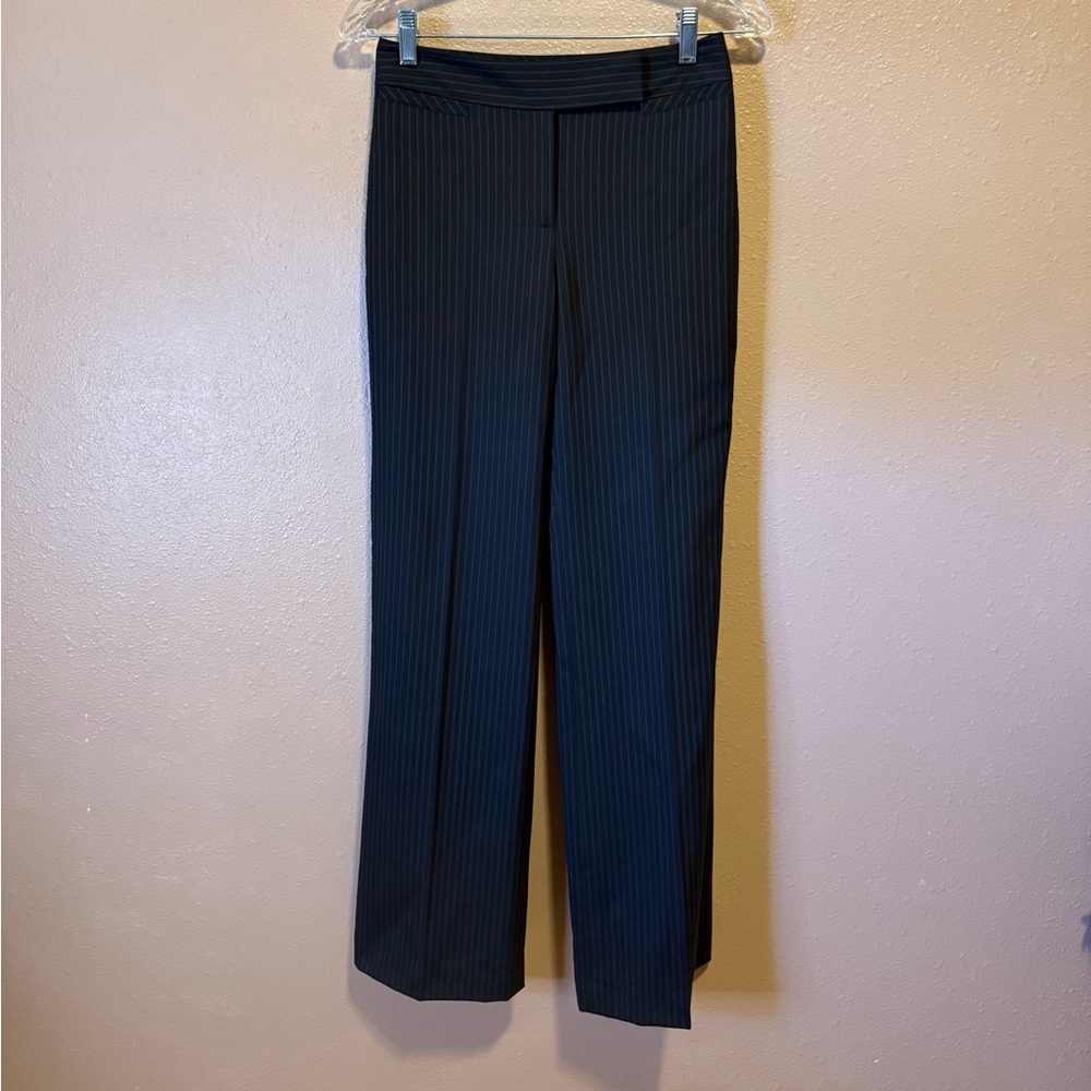Ann Taylor Black Pinstripe Wide Leg Pants